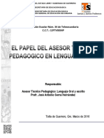 El Papel Del Asesor Tecnico Pedagogico en Lenguaje Oral y Escrito