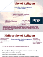 Philosophy of Religion: Teleological or Design Argument