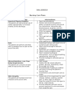 Nursing Care Plans: Desired Outcome Interventions Impaired Physical Mobility