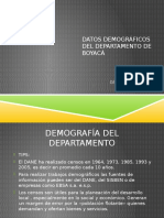 Datos Demograficos Del Departamento de Boyacá