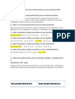 Cuestionario de Macronutrimentos y Micronutrimentos