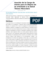 Determinación de La Carga de Entrenamiento para La Mejora de La Fuerza Orientada A La Salud