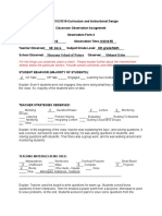 Classroom Observation Assignment-Form 2 M Keles 1