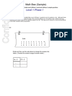 Level 1-Phase 1: Math Bee (Sample)