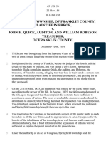 Springfield Township, of Franklin County, in Error v. John H. Quick, Auditor, and William Robeson, Treasurer, of Franklin County, 63 U.S. 56 (1860)