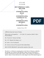 Hot Springs Cases. Rector v. United States Hale v. United States Gaines v. United States Russell v. United States, 92 U.S. 698 (1876)