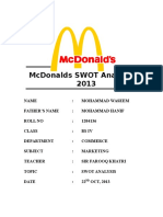 SWOT Analysis On McDonald's