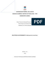 Relatório de Experimento Verificação Da Lei de Hess