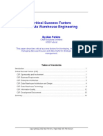 Critical Success Factors For DWH