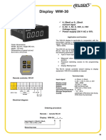 Display WW-30: 4..20ma or 0... 20ma 0..5V, 1..5V, 0..10V, 2..10V Power Supply 230 V AC 10%