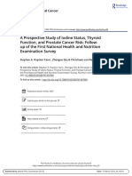 Prospective Study of Iodine Status Thyroid Function and Prostate Cancer Risk Follow Up of The First National Health and Nutrition Examination Survey