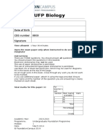 UFP Biology: Name Date of Birth CEG Number 0800 Signature