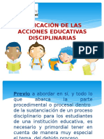 Aplicación de Las Acciones Educativas Disciplinarias