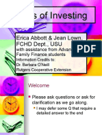 Basics of Investing: Erica Abbott & Jean Lown, FCHD Dept., USU