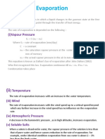 Evaporation: (I) Vapour Pressure