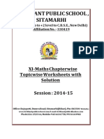 1104B B.P.S. XI Maths Chapterwise Topicwise Worksheets With Solution 2014 15