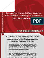 CUECH Presenta 5 Puntos para Reforma Universitaria