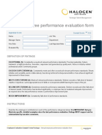 Annual Employee Performance Evaluation Form