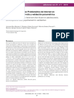 Escala de Uso Problemático Del Internet en Adolescentes PIUS-A