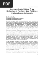 Aproximacion A La Historia Del Folclor y Las Políticas Culturales en Colombia