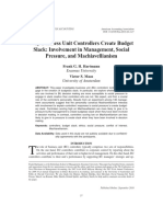 1 Why Business Unit Controllers Create Budget Slack - Involvement in Management - Social Pressure - and Machiavellianism - 1