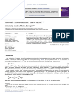 Applied and Computational Harmonic Analysis: Emmanuel J. Candès, Mark A. Davenport