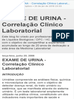 EXAME de URINA - Correlação Clínico Laboratorial EXAME de URINA - Correlação Clínico Laboratorial