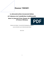 Meamar Tirenifi, "La Déconstruction Du Journal Intime Et L'absence de L'autofiction Traditionnelle Dans Le Journal D'une Femme de Chambre D'octave Mirbeau"