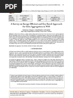 A Survey On Energy Efficient and Key Based Approach For Data Aggregation in WSN