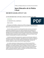 Decreto Legislativo 1151 - Regimen Educativo de La PNP