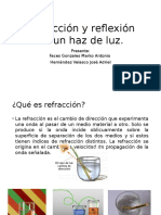 Refracción y Reflexión de Un Haz de Luz