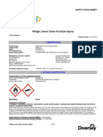 Pledge Lemon Clean Furniture Spray: Safety Data Sheet