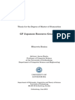 GF Japanese Resource Grammar: Thesis For The Degree of Master of Humanities