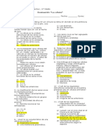 Evaluación La Celula 4 Biologia Electivo