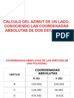 Calculo Azimut Conociendo Coord de Dos Puntos