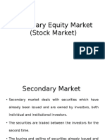 Secondary Equity Market (Stock Market)