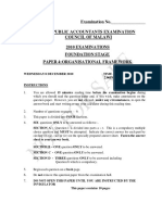 Examination No. - The Public Accountants Examination Council of Malawi 2010 Examinations Foundation Stage Paper 4: Organisational Framework