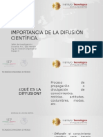 Importancia de La Difusión Científica