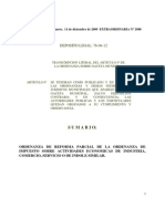 Ordenanza de Impuesto Sobre Actividades Economicas de Industria, Comercio, Servicio o de Indole Similar.