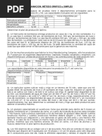 Ejercicios de Programacion Método Gráfico y Simplex