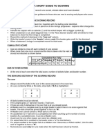 A Short Guide To Scoring: The Batting Section of The Scoring Record