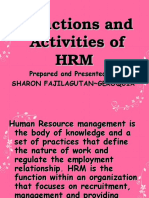 Functions and Activities of HRM