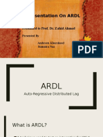 Presentation On ARDL: Presented To Prof. Dr. Zahid Ahmed