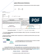 Equações Diferenciais Ordinárias - Resumo