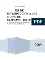 Apuntes de Introduccion A La Econometria