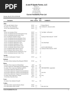 A and R Spada Farms, LLC: Current Availability Price List