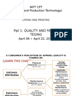 1: Quality and Fabric Tesing: Nift CPT (Clothing and Production Technology)