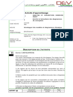 4 Exercices UML Développer Des Modèles Et Diagrammes D'analyse PDF