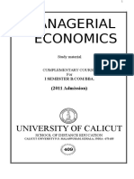 Managerial Economics: University of Calicut