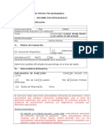 Formato y Rúbrica de Informe Psicopedagógico 2015